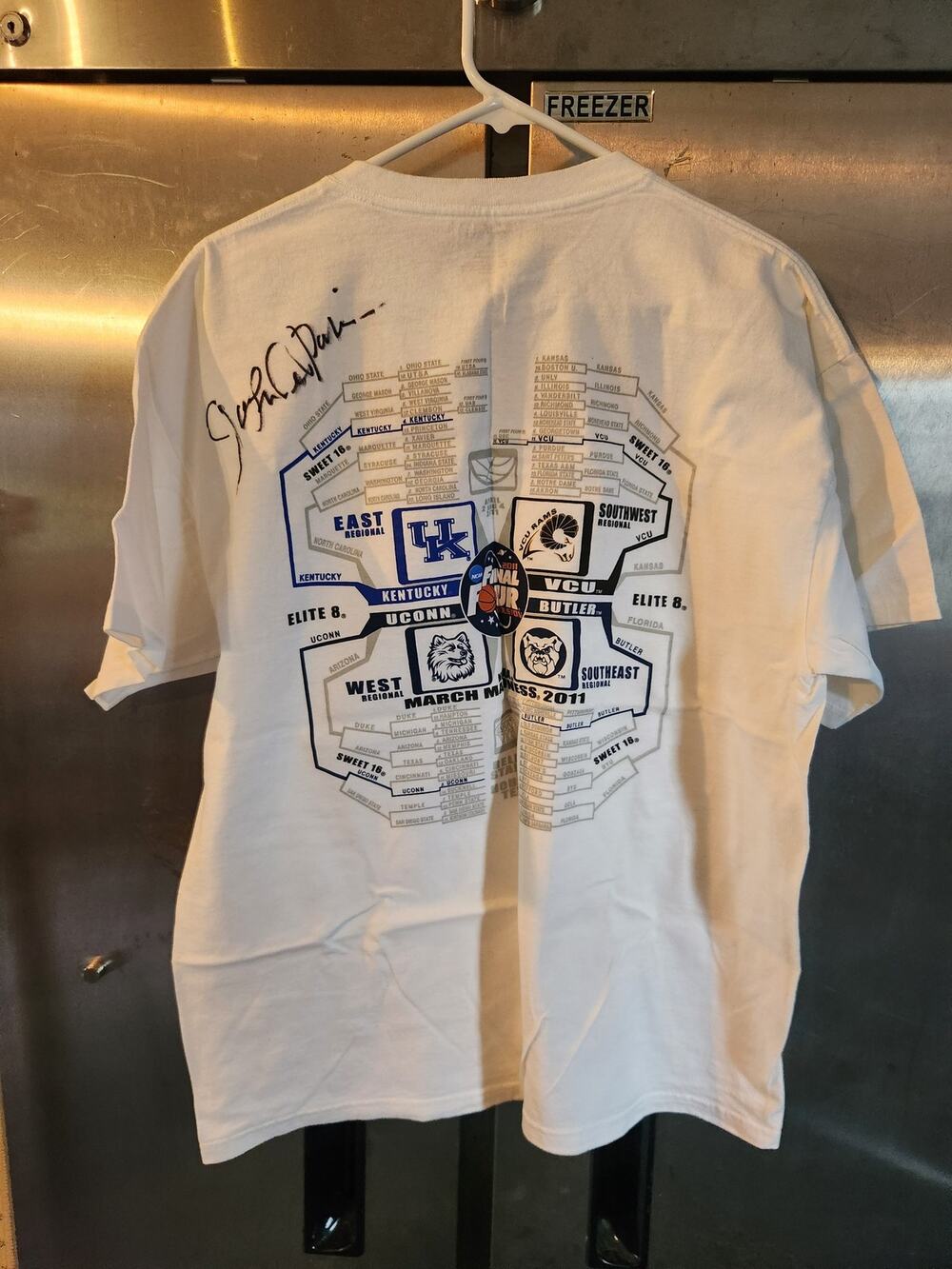 2011 NCAA Final Four Houston John Calipari Signed Kentucky Bracket Mens L